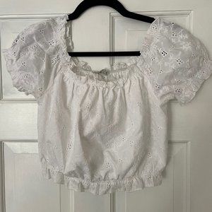 White lace crop top